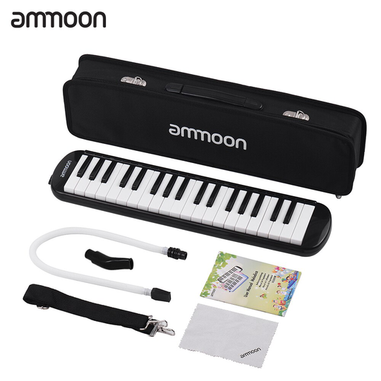 Ammoon 37 Toetsen Melodica Pianica Piano Stijl Toetsenbord Harmonica Mondharmonica met Mondstuk Reinigingsdoekje Case Muzikale