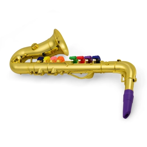 Saxophon Kids Musikalische Blasinstrumente ABS Metallic Gold Saxophon mit 8 farbigen Tasten