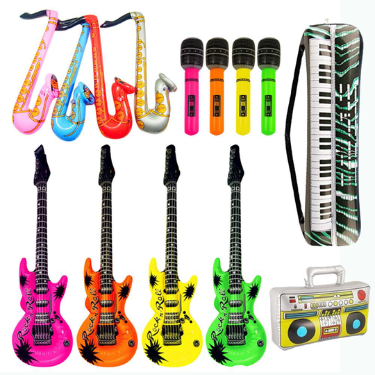 14cps Inflatables Gitaar Saxofoon Microfoon Ballonnen Muziekinstrumenten Speelgoed Accessoires voor Kinderen Zwembad Feestartikelen