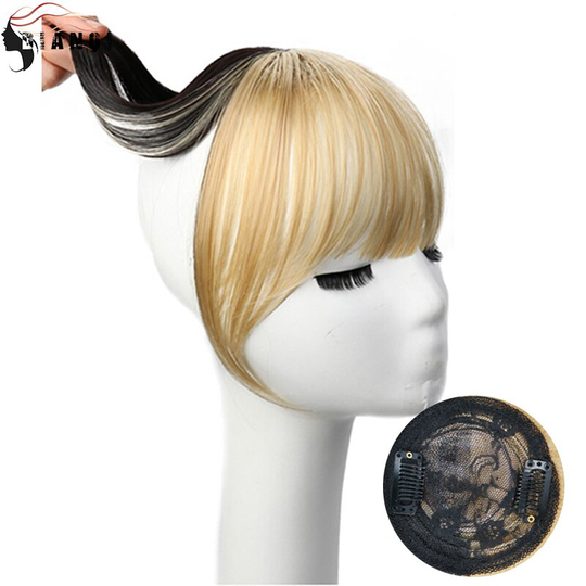 Dianqi 3D Pony Ombre Zwart Blonde Met Hoorns Synthetische Onzichtbare Naadloze Clip In Haarstukken Extension Voor Meisjes