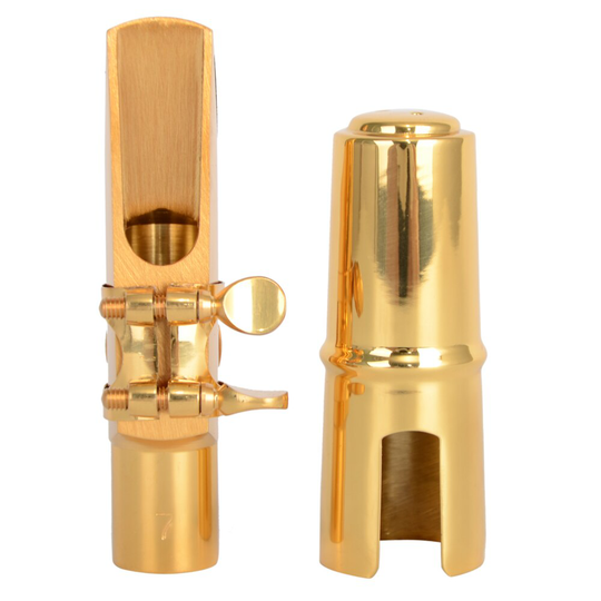 Professionele A2 Plated Altsaxofoon Metalen Mondstuk Cap Ligatuur Gold #7 En Accessoires + + +