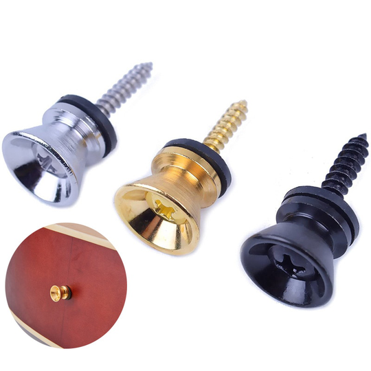 2 Stuks Gitaar Locks End Pins Staart Nail Lock Knop Pinnen Schroef Platte Kop Voor Akoestische Klassieke Elektrische Gitaar bas Ukulele
