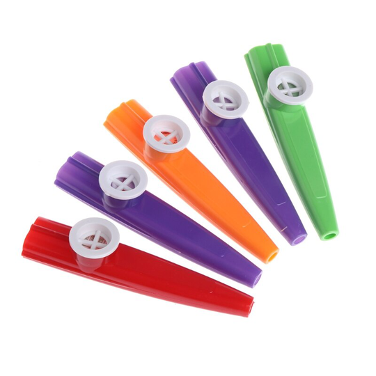 5 Stks/set Gemengde Kleur Orff Plastic Kazoo Harmonica Mond Fluit Kids Party Toy Willekeurige Kleur