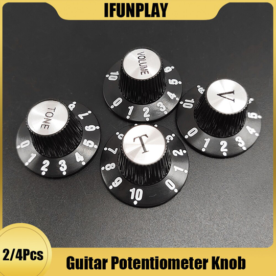 2/4Pcs Aluminium Gitaar Toon En Volume Speed Control Knoppen Zilver Zilver Top Hat Bell Voor Gb Lp sg Elektrische Gitaar