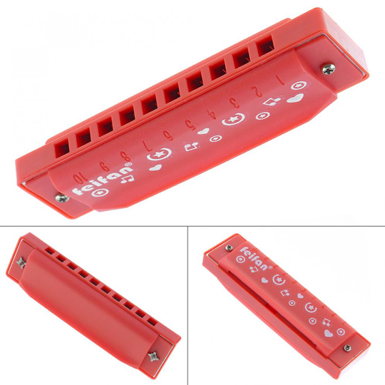Plastic 10 Gaten Diatonische Doorschijnend Harmonica Musicical Instrument Kinderen Speelgoed Harmonica Voor Music Lover Leerling