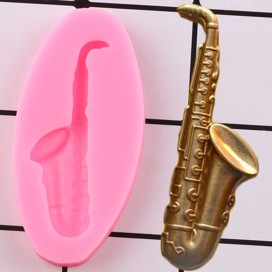 3D Saxofoon Siliconen Mal Diy Party Cupcake Topper Fondant Cake Decorating Gereedschap Snoep Polymeer Klei Chocolade Gumpaste Mallen