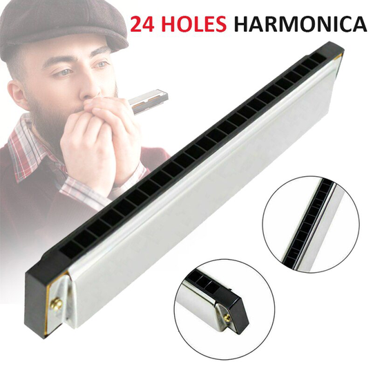 24 Hole Harmonica Key C Tremolo Harmonica Harp Mondharmonica Muziekinstrumenten Speelgoed Voor Kinderen Hobby Training Met Doos