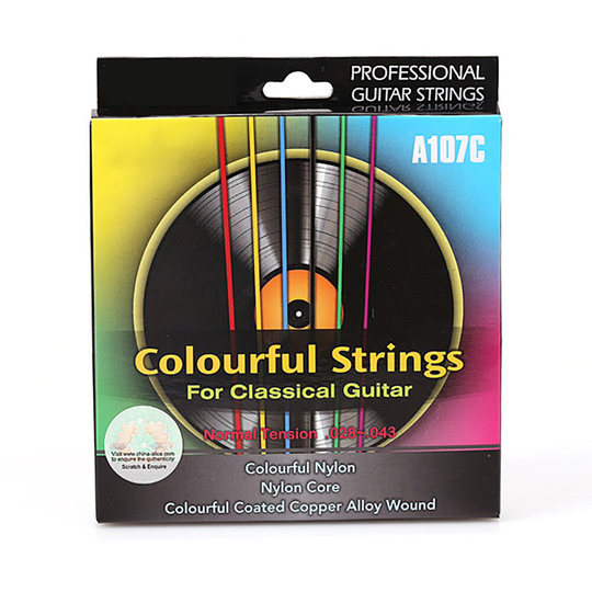 A107C Kleurrijke Regenboog Irin 6 Stks/set Akoestische Klassieke Gitaar Snaren Nylon Core Kleurrijke Coated Copper Alloy Wound