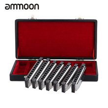 10 Gaten Harmonica Harp Blues Harp Blues Harmonica Diatonische Harmonica Set 7 Stuk (A-G) W/Prachtige Doos + Doekjes