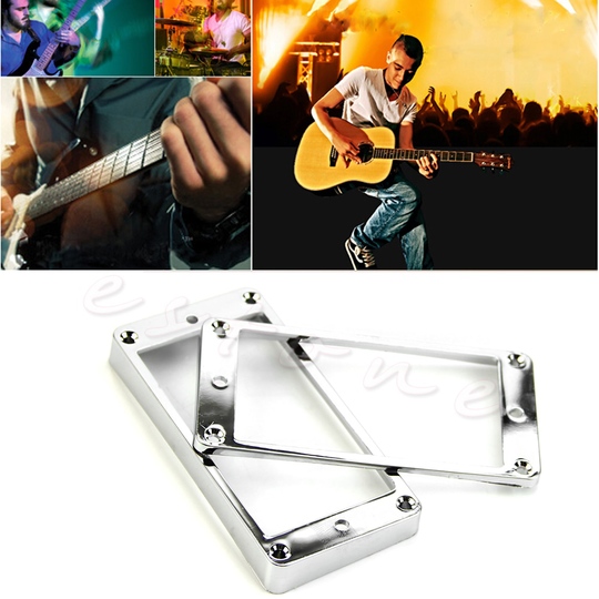 2Pcs Pickup Plated Chrome Frame Montage Ringen Humbucker Voor Lp Elektrische Gitaar Y4UB