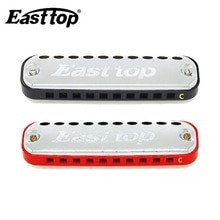 Hoogwaardige EASTTOP T10-1 10-Hole Blues Ovale Playing Harmonica (Sleutel van C)