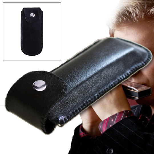 Ootdty 10 Holes Harmonica Case Kunstmatige Lederen Tas Met Gesp Voor Student