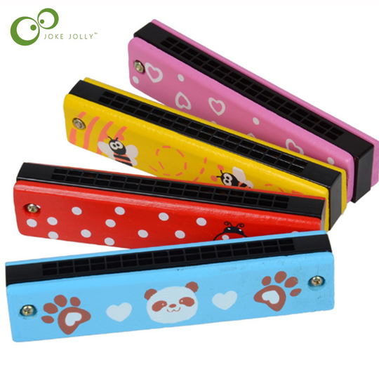 1Pcs kinderen Houten Geschilderde Harmonica Jongen En Meisje Optioneel Stijl Kleuterschool Puzzel Vroege Onderwijs Muzikaal Speelgoed LXX