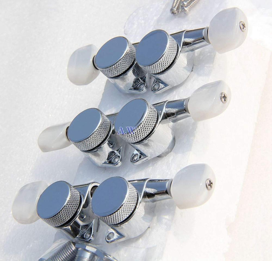 Wilkinson JIN HO Chrome Tuners Gitaar Locking Tuners Machine Heads Stemsleutels w/Pearl Botton Lock JN-P7SP uit korea