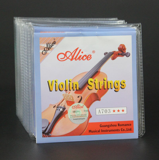 5 sets Lot Alice Rvs Core Nikkel Zilver Vioolsnaren A703