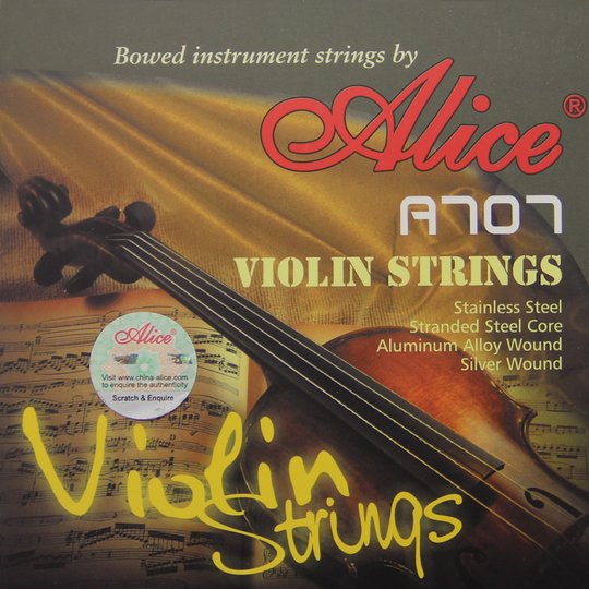 Alice Vioolsnaren A707 Premium Viool Snaren Plated Staal Gevlochten Staal Core Vernikkeld Ball End