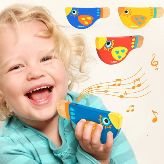 Leuke Vogel Houten Fluitje Muziek Instrument Speelgoed Peuter Baby Vroeg Leren Musical Game Educatief Speelgoed Voor Kinderen Kids