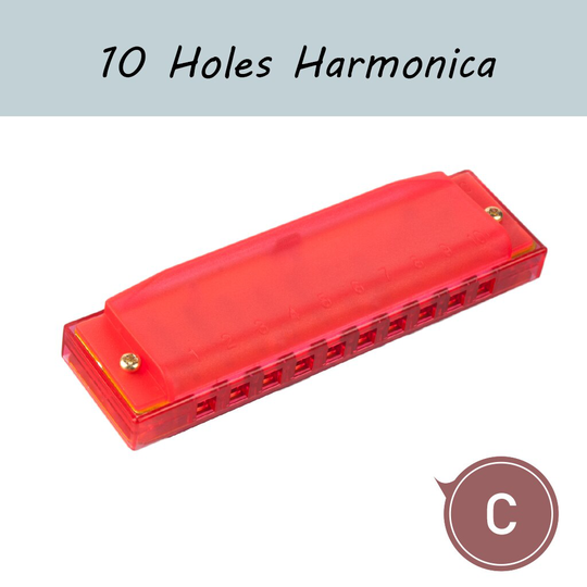 1 Stuk 10-Hole Harmonica Mondharmonica Puzzel Instrument Vroege Onderwijs Roze Kleur