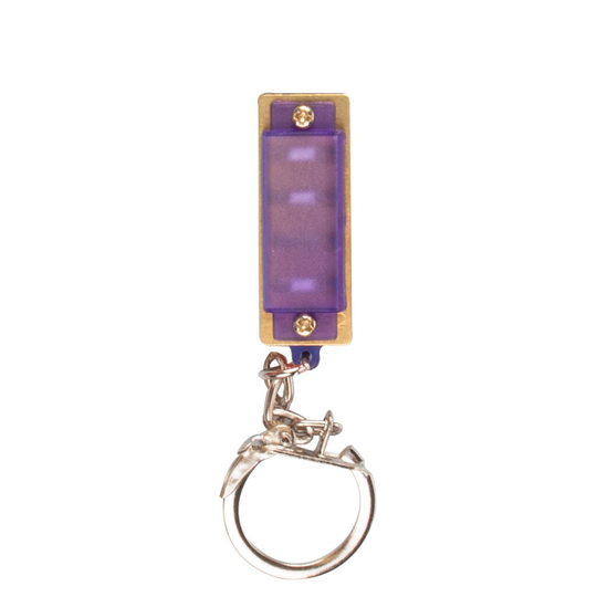 4 Hole 8 Tone Miniharmonica Sleutelhanger Key Ringen Speelgoed Muziekinstrument Paarse Kleur