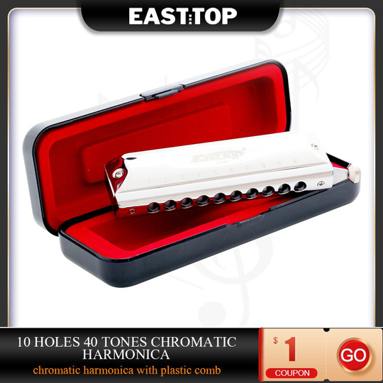 Easttop T10-40 10 Hole 40 Tone Harmonica Muziekinstrumenten Chromatische Harmonica