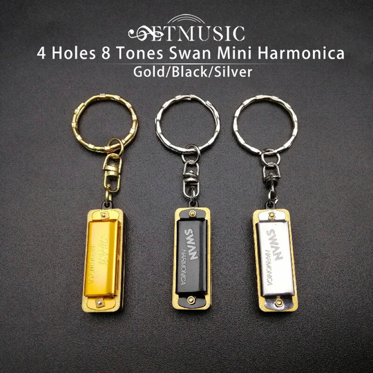 10 Pcs Swan Mini Harmonica 4 Gaten 8 Tones Harmonica Mondharmonica Sleutelhanger Stijl