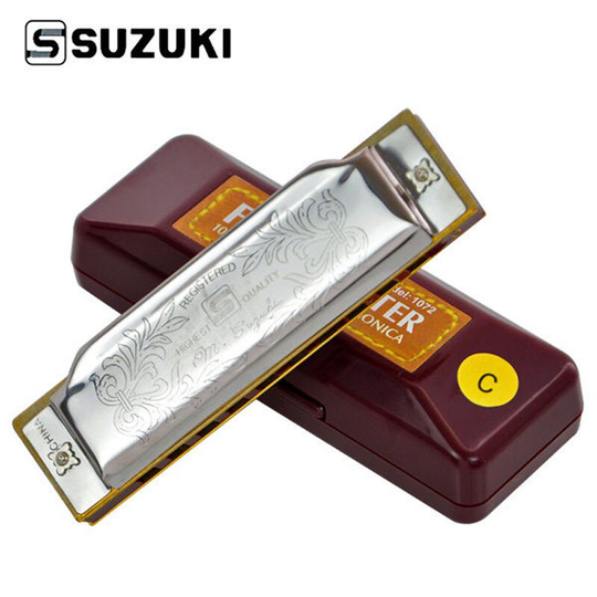 SUZUKI Folkmaster 1072 Harmonica Standaard Beginner Diatonische Blues Gaita 10 Gaten Sleutel van EEN C D E F G Musical instrument