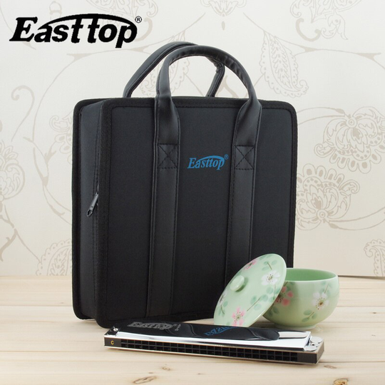 Easttop 24-hole harmonica zak Tremolo harmonica tas/harp instrument zak (7 harmonica geladen)