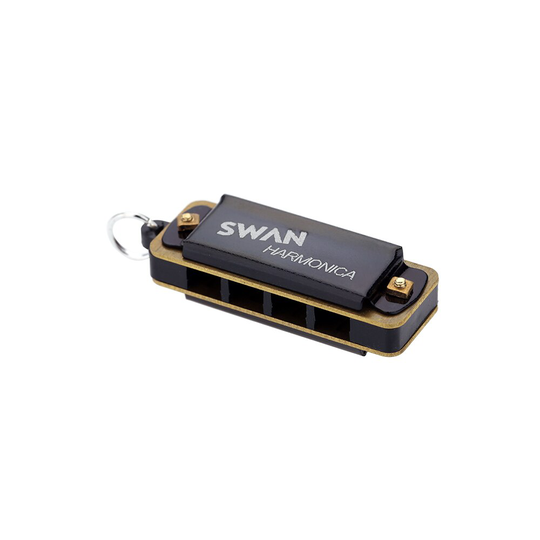 Swan Harmonica 4 Gaten 8 Tones Mini Harmonica Metalen Ketting Ketting Stijl Mondharmonica Muziek Muziekinstrument