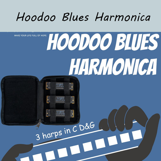 Hoodoo Blues Harmonica 3-Pack Met Case C D G Tone Harmonica Set