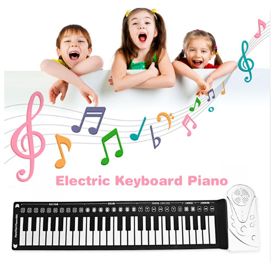 Draagbare Opvouwbare Roll Up Flexibele Piano Toetsen Soft Keyboard Elektronische Muzikale Kerst Cadeaus Voor Kids Musical Game Baby Mat