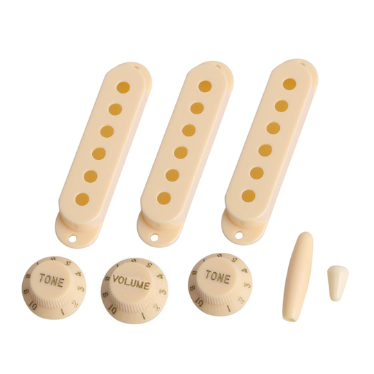 1Set Gitaar Onderdelen Elektrische Gitaar Pickup Cover Volume Tone Knop Switch Tip Set Voor Strat