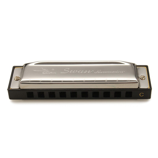Zilver Kleur Swan Harmonica 10 Holes 20 Tones Sleutel Van C Voor Blues Jazz Rock Folk Muziekinstrument Accordeon Diatonische harpen