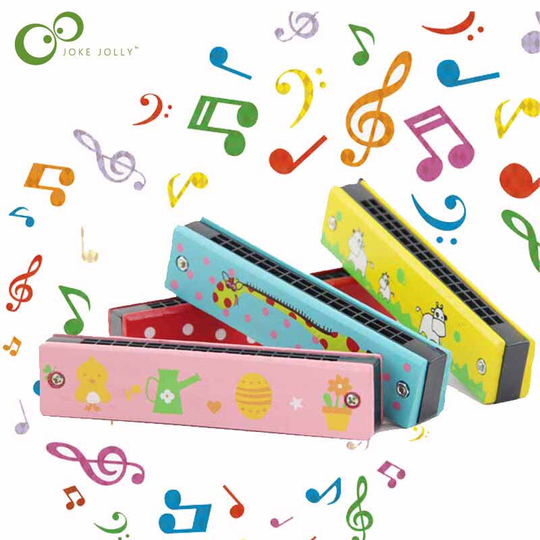 Kinderen Cartoon Houten Geschilderde Harmonica Speelgoed Educatief Speelgoed Muziekinstrument Voor Baby Lxx