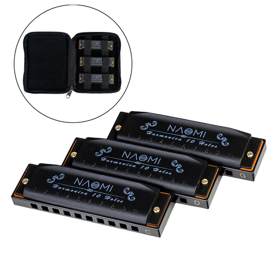 Hoodoo Blues Drie Stuk Diatonische Harmonica Set-Sleutel Van C, D, G Harp Pack