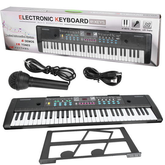 Elektronische Toetsenbord 61 Toetsen Elektronische Orgel Digitale Muziek Toetsenbord Met Microfoon Kinderen Speelgoed Kinderen Usb Power Kabel