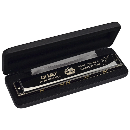 Zilveren Harmonica 28 Gaten C Key Mondharmonica Blues Rock Jazz Folk Harmonica Aankomst