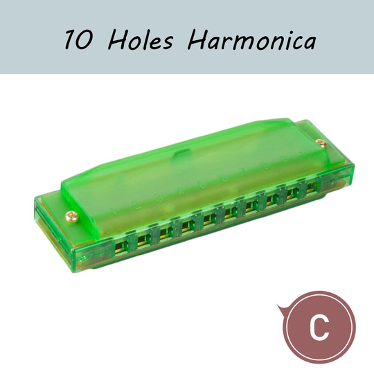 10 Hole Harmonica Voor Beginners Educatief Kids Kinderen Harmonica Speelgoed Groen