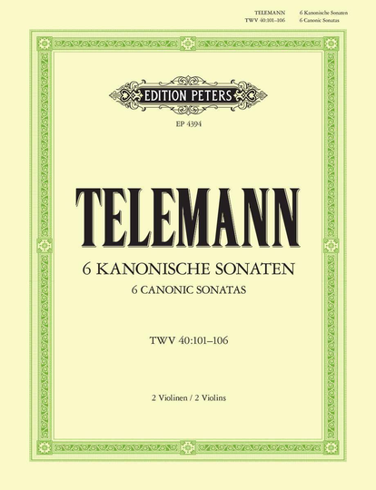 Noten Telemann 6 kanonische Sonaten Peters EP 4394