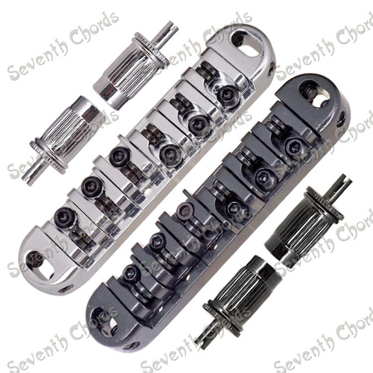 A Set Roller Saddle Tune-O-Matic Bridge for LP Electric Guitar Replacement With Big Studs / T O M Guitar Bridge Guitar Parts