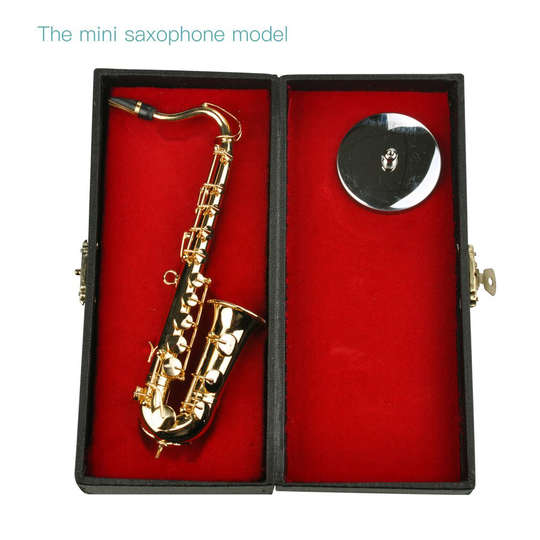 Tsai Mini Saxofoon Muziekinstrumenten Verguld Ambachtelijke Miniatuur Saxofoon Model Met Metalen Staan Voor Huisdecoratie