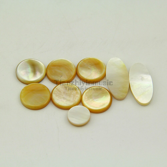 1 Set = 9 Pcssaxophone Real Parelmoer Knoppen Inlays Sax Zwart