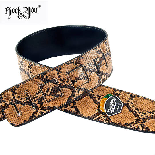 Snakeskin Brand Gitaarband Basgitaar Strap Verbreding Folk Gitaar Riemen Elektrische Gitaar Elektrische Bas Strap