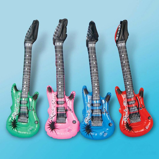 1 Pc Mooie Kinderen Kids Rock Opblaasbare Speelgoed Air Filler Gitaar Pvc Verjaardag Beach Party Voor Kid Baby willekeurige Kleur