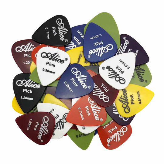 50 stuks Alice Plectrums Akoestische Elektrische Mediator Guitarra Violao Accessoires Dikte 0.58 0.71 0.81 0.96 1.20 1.50 (mm)