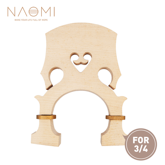 Naomi Verstelbare 3/4 Size Double Bass Bridge W/Messing Schroeven Natuurlijke Gedroogde Maple Hout Voor Upright Bass