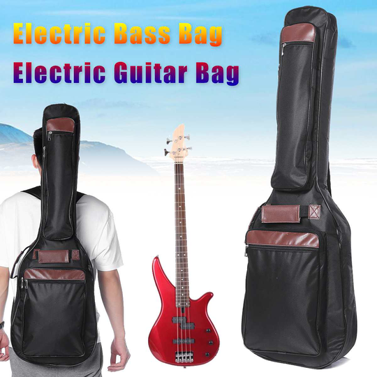 Elektrische Gitaar Rugzak Dubbele Schouder Bandjes Zakken Waterdichte Gitaar Tas Elektrische Bas Zak 8Mm Thicken Padded Gig Bag Case