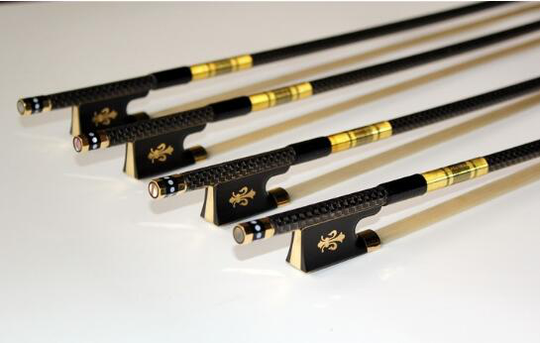 1 pc PRO 4/4 3/4 1/2 1/4 szie Carbon fiber strijkstok met grillwork Ebbenhout Carving bloem