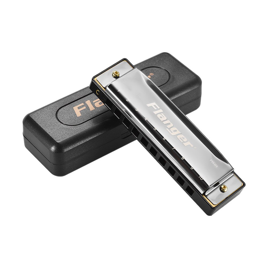 Flanger FH-01 C Toets Harmonica Diatonische Blues Harmonica Standaard 10 Hole 20 Tone Met Case Voor Beginner Professionals