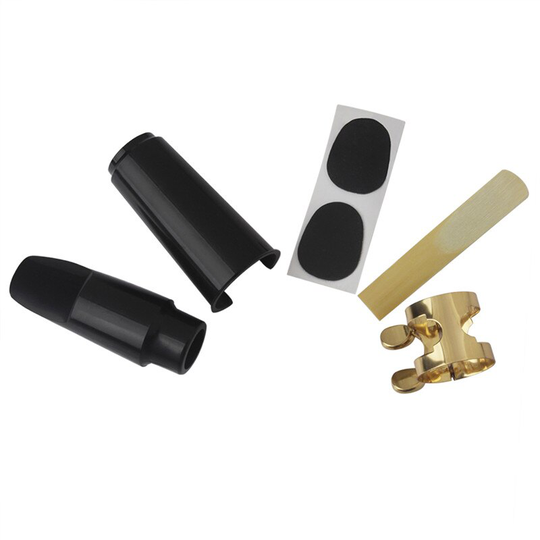 5Pcs Sopraansaxofoon Patches Pads Kussens Mini Sax Supply Cap Metalen Gesp Reed Mondstuk Muziekinstrumenten Professionele