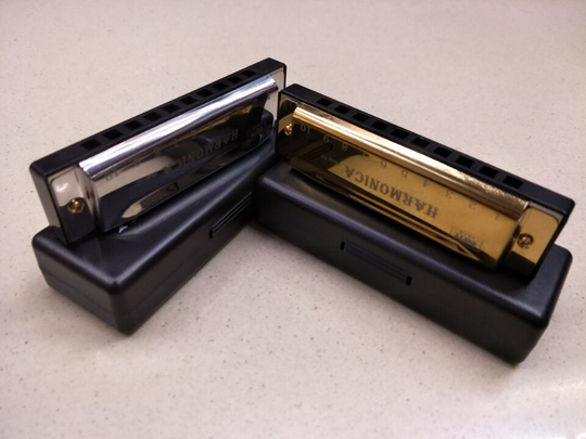 1 st Zilver Goud Harmonica 10 Gat van C voor Blues Rock Jazz Folk Harmonica